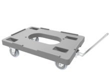 Carrinho Separação - Dollie   04 rodízios  Med. AxLxC 170mm x 400 mm x 600mm - Com ou sem engate e haste para transporte